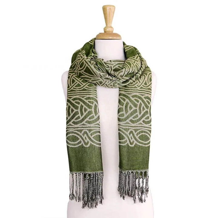 BIL-BC1701-02 Frances Celtic Knot Scarf  Light Green Color Keilys.com