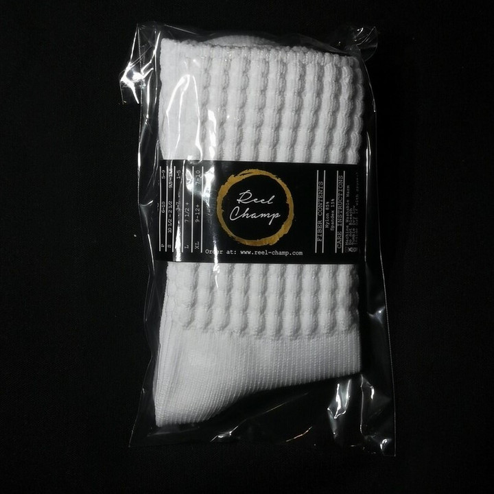KSS-RCS_WH_ANKLE Reel Champ White Poodle Socks Ankle Length Keilys.com