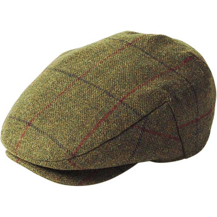 FW-WPFC-517 Irish Tweed Flat Cap in Green Pattern 517 Brown Color Keilys.com