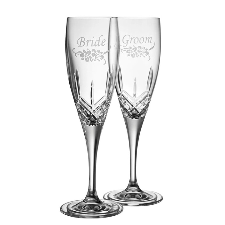 G270392 Bride & Groom Irish Champaign Glass Set of 2 Galway Crystal Shop online on Keilys.com
