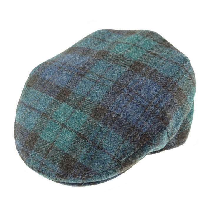 GA-GH0335 Shetland Woollen Tweed Tartan Flat Cap in Black Watch Color Keilys.com