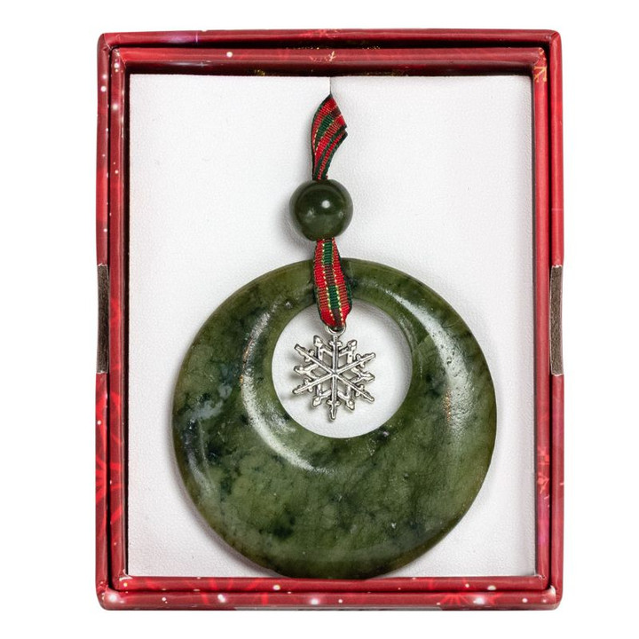 JCW-43325 Connemara Marble Christmas Decoration with Irish Charms Snowflake Charm Keilys.com