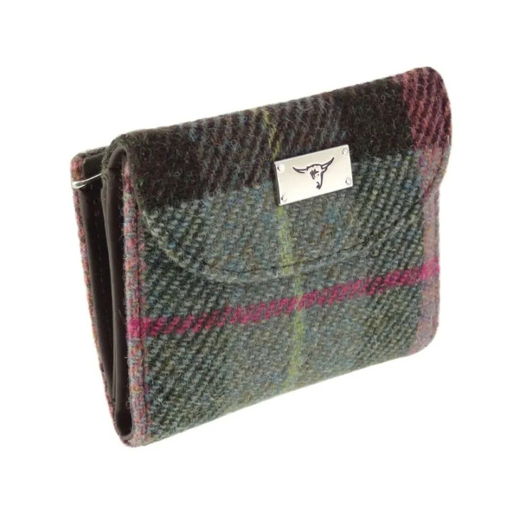 GA-LB2002-COL137 Handmade Harris Tweed Jura Ladies Wallet Muted Green Keily’s.com.webp