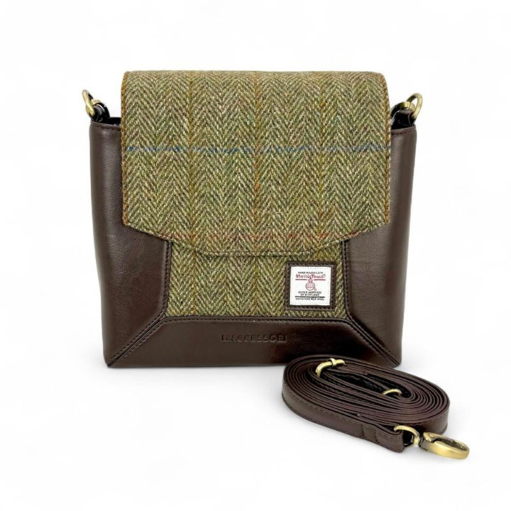 MCS-MAC2602-COUNTRY GREEN Women's Harris Tweed Messenger Highland Bag STUDIO Keilys.com