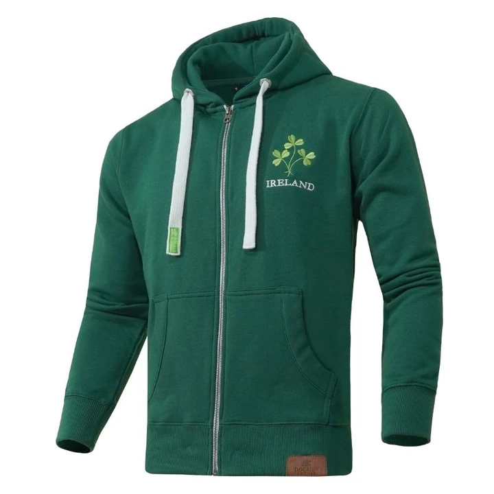 HSZSI-BOTTLE Men's Shamrock Embroidered Irish Hoodie Keilys.com