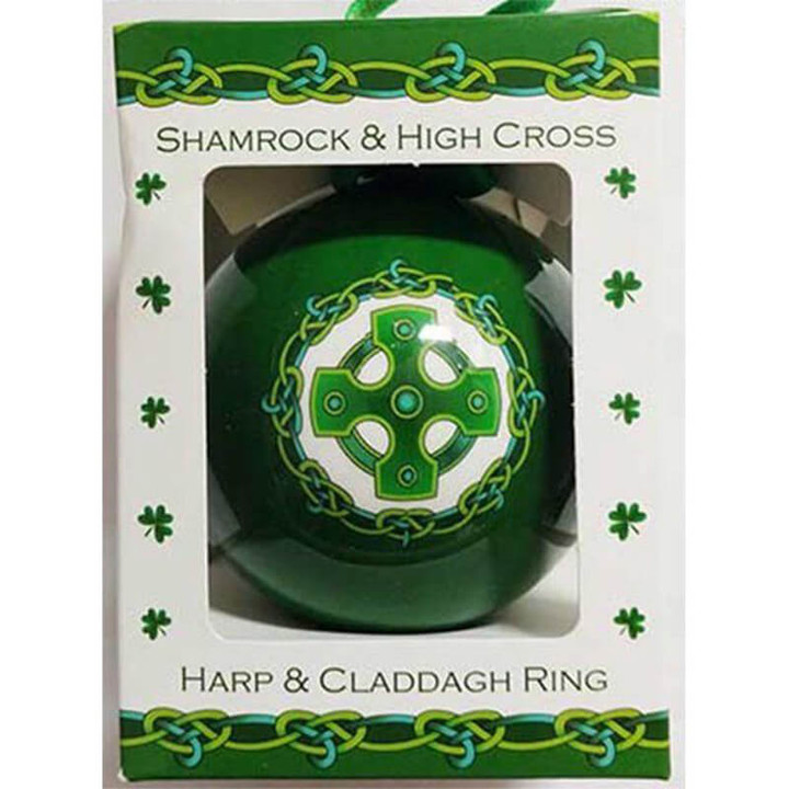 Celtic Shamrock Decoration Bauble Celtic Triskele Side On Keilys.com