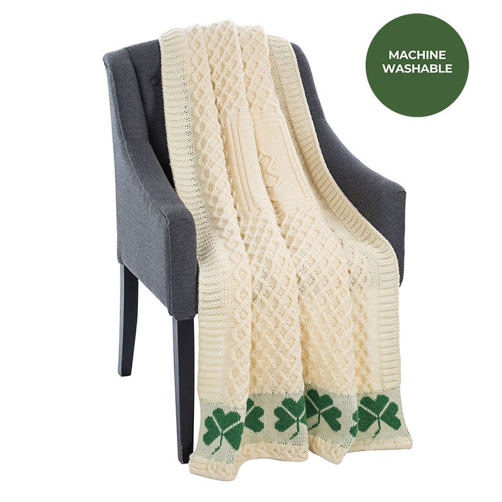 MT118-100-OS Irish Shamrock Merino Wool Blanket Keilys.com