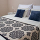 SAOL Bed End Celtic Spiral Pattern Navy Keilys.com