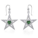 Celtic Star Silver Earrings with Heart Gemstone Shop On Keilys.com