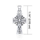 Silver Celtic Cross with Celtic Knotwork Design Measure On Keilys.com