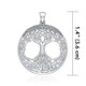 Celtic Tree of Life Sterling Silver Pendant Measure On Keilys.com