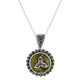 connemara-marble-and-marcasite-stones-sterling-silver-trinity-knot-front-view-pendant-keilys.com