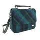 Harris Tweed 'Thurso' Square Bag by Glen Appin Blue with Turquoise Overcheck Keilys.com