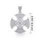 Silver Celtic Cross Pendants with Knots Motifs Measure On Keilys.com