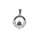 Sterling Silver Necklace with Small Gemstone Claddagh Design Shop On Keilys.com