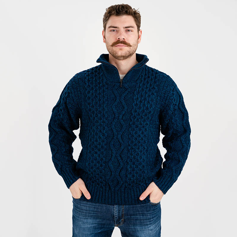 【新品、タグ付き】【AMERICANA】Pile Back Henry Tops 8048 - Monaco Wool Quarter-Zip Sweaters