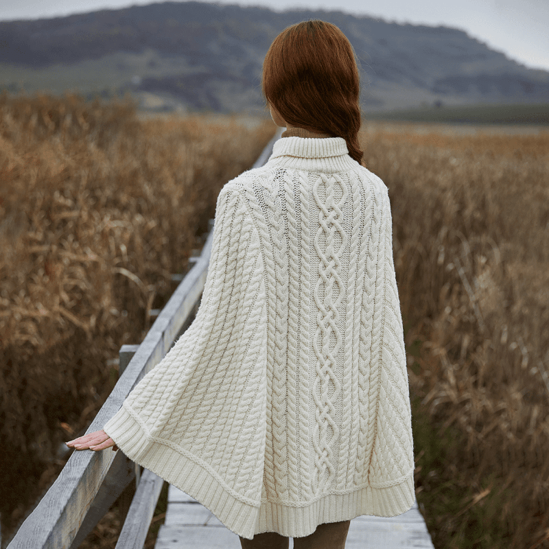 JANE SMITH/ジェーンスミス TURTLENECK PONCHO ニット Spicy Sandia Women Turtleneck Poncho Sweater Cape Knit Pullover