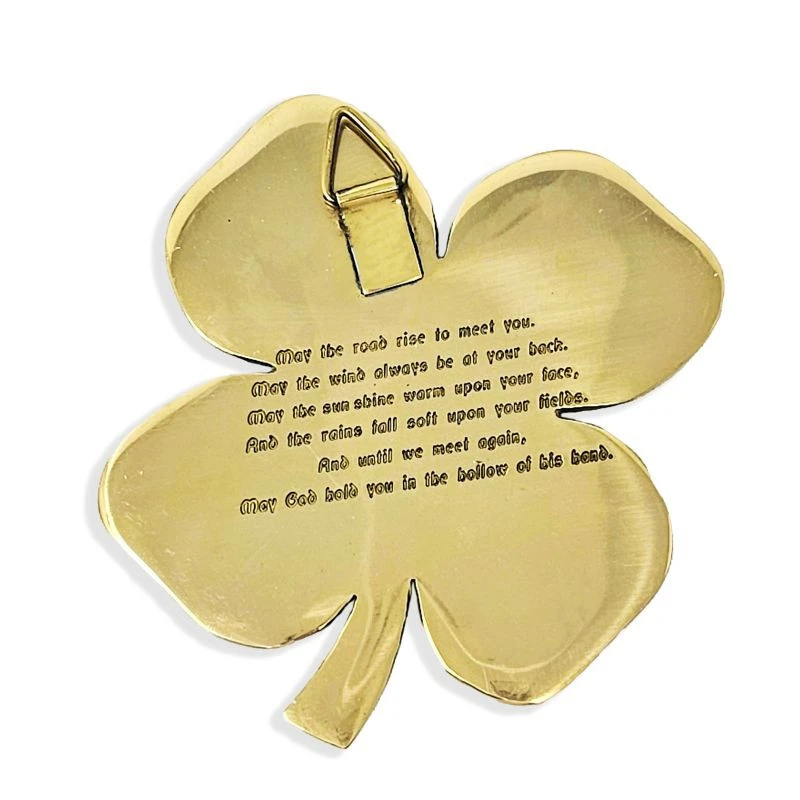 Irish Blessing Lucky Clover Brass Wall Hanging | Keilys.com