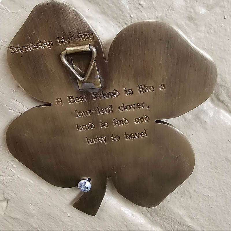 Irish Blessing Lucky Clover Brass Wall Hanging | Keilys.com