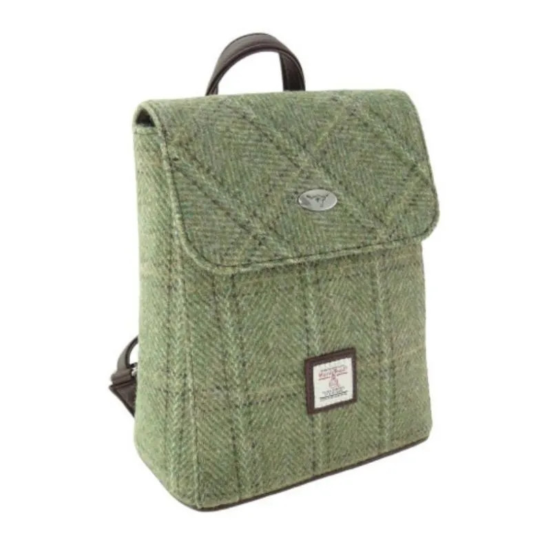 harris tweed tummel mini backpack with (COL143) Tummel Mini Backpack with Harris Tweed Orange Harris Tweed Mini Backpack Red