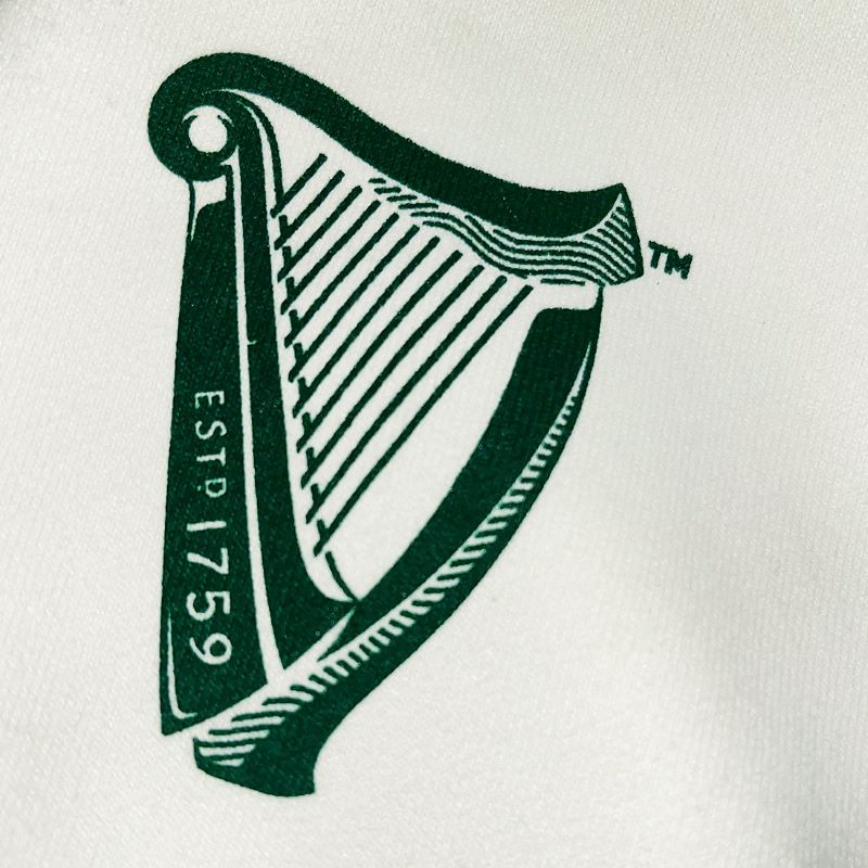 Guinness Men's 1/4 Zip Fleece Cream & Green | Keilys.com