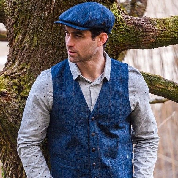 Herringbone Flat Cap Mucros Weavers Kerry Cap - Herringbone Wool Newsboy Hat For Men, Handmade In Ireland Mucros Hats Ireland