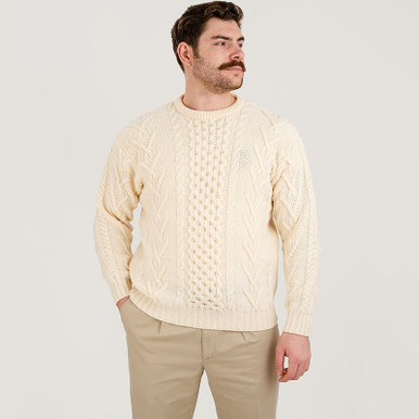 Men's Irish Aran Crew Neck Sweater | Keilys.com