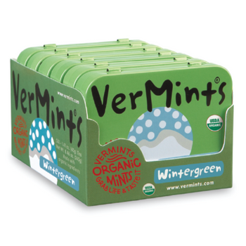VerMints Organic Wintergreen - 6 x 40g Tin Pack