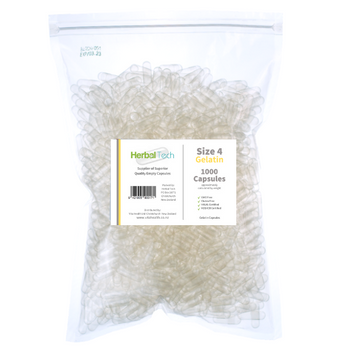 Size '4' Empty Gelatin Capsules - Quantity 1000 Size '4' Empty Gelatin Capsules - Quantity 1000