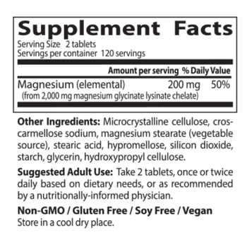 High Absorption 100% Chelated Magnesium - 240 Tablets