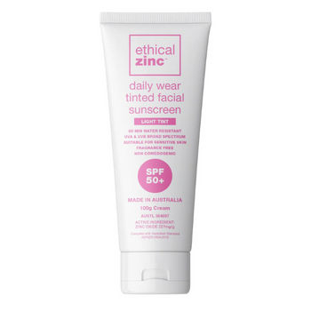 Ethical Zinc Daily Wear Tinted (Light) Facial Sunscreen (SPF50+) - 100ml Ethical Zinc Daily Wear Tinted (Light) Facial Sunscreen (SPF50+) - 100ml