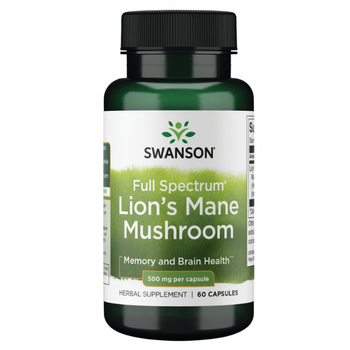 Swanson Lion's Mane Mushroom 500mg (Full Spectrum) - 60 Capsules Swanson Lion's Mane Mushroom 500mg (Full Spectrum) - 60 Capsules