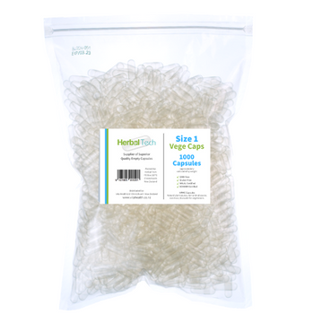 Size '1' Empty Vegetarian Capsules - Quantity 1000  Size '1' Empty Vegetarian Capsules - Quantity 1000
