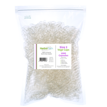 Size '2' Empty Vegetarian Capsules - Quantity 1000 Size '2' Empty Vegetarian Capsules - Quantity 1000