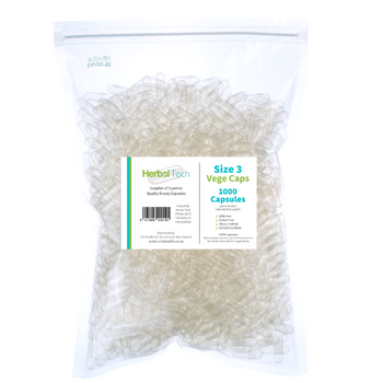 Size '3' Empty Vegetarian Capsules - Quantity 1000 Size '3' Empty Vegetarian Capsules - Quantity 1000