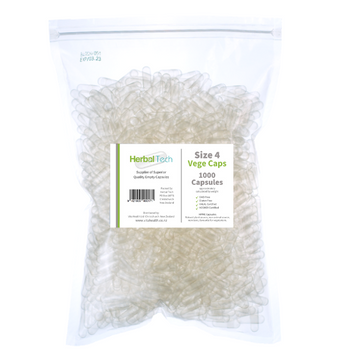 Size '4' Empty Vegetarian Capsules - Quantity 1000  Size '4' Empty Vegetarian Capsules - Quantity 1000