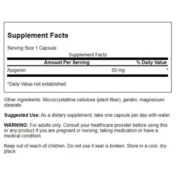 Swanson Apigenin 50mg Supplement Facts