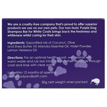 Nectar P.O.S.H  Purple Dog Shampoo Bar 50g (For white coats)