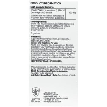 Biomax Ashwagandha - 60 Vege Capsules Biomax Ashwagandha - 60 Vege Capsules