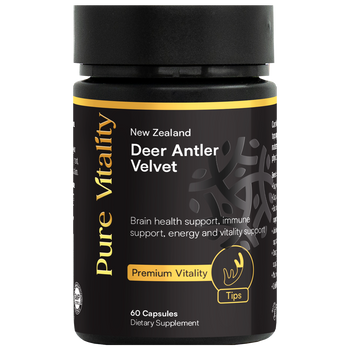 Pure Vitality Deer Antler Velvet Premium Tips 250mg - 60 Capsules Pure Vitality Deer Antler Velvet Premium Tips 250mg - 60 Capsules