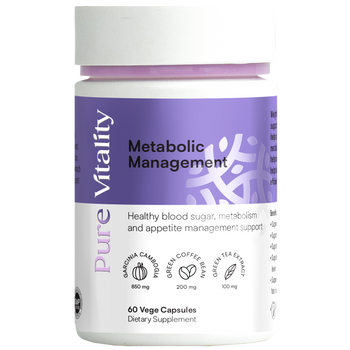 Pure Vitality Metabolic Management 650mg - 60 Vege Capsules Pure Vitality Metabolic Management 650mg - 60 Vege Capsules