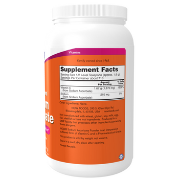 NOW Foods Sodium Ascorbate Powder (Pure, Buffered Vitamin C) - 1361g 