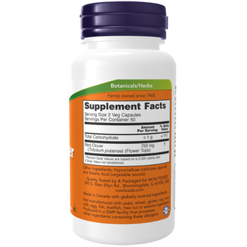 NOW Foods Red Clover 375mg - 100 Capsules