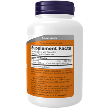 L-Ornithine 500mg - 120 Vege Capsules L-Ornithine 500mg - 120 Vege Capsules