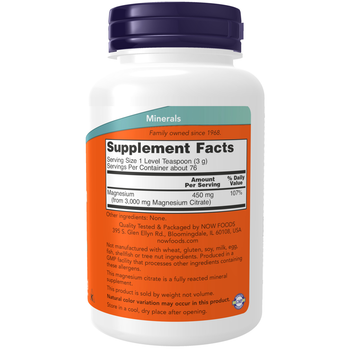 Magnesium Citrate Pure Powder - 227g Magnesium Citrate Pure Powder - 227g