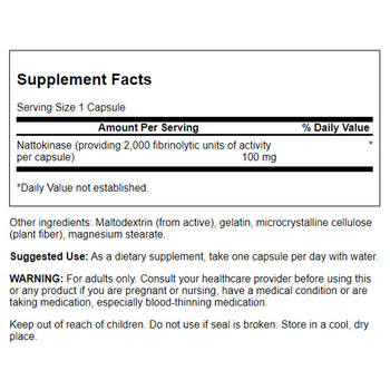 Nattokinase 2,000FU 100mg - 30 Capsules