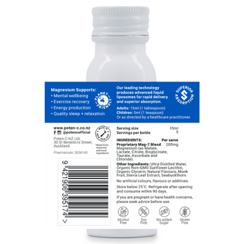 Poten-C Superdose Liposomal Magnesium 200mg Mag-7 Complex - 75ml