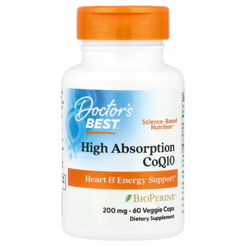 Doctor's Best High Absorption CoQ10 with BioPerine 200mg - 60 Vege Capsules 