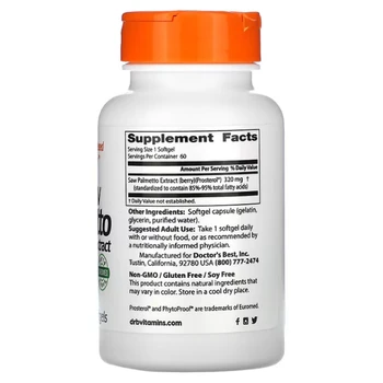 Doctors Best Saw Palmetto (Standardized Extract) 320mg - 60 Softgels