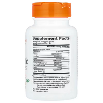 Doctors Best Proteolytic Enzymes - 90 Delayed Release Vege Capsules